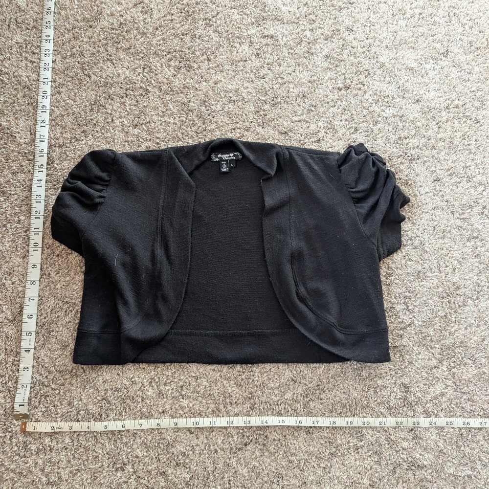 Sequin Hearts Black Knit Top